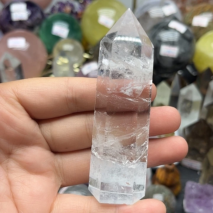 未镶嵌珠宝半成品水晶92克白水晶柱