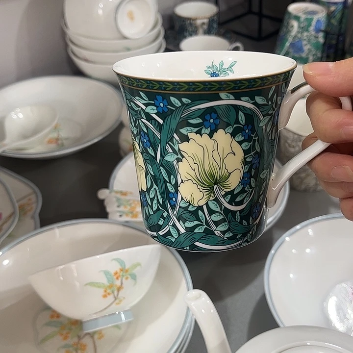 瓷片骨瓷马克杯翡翠一个