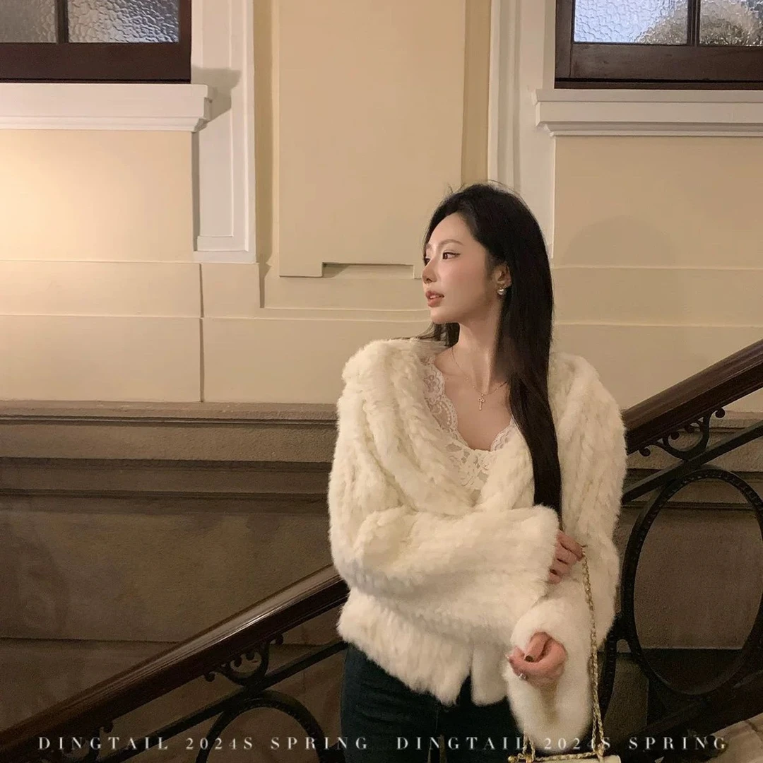 短款短外套减龄氛围感兔毛外套设计感韩版百搭加厚网红小众