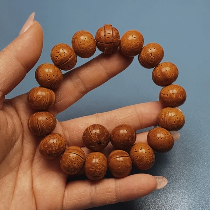 桃核手串苹果16花皮色差16颗