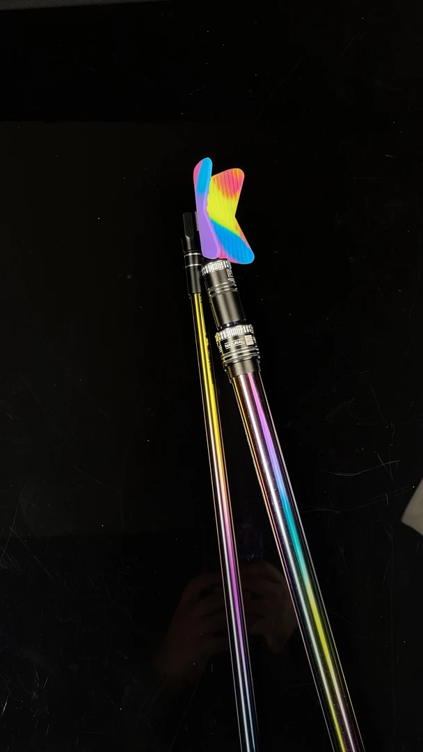 彩虹鱼竿炮台支架竞技超轻超硬碳素架杆可伸缩碳素抄网杆用品