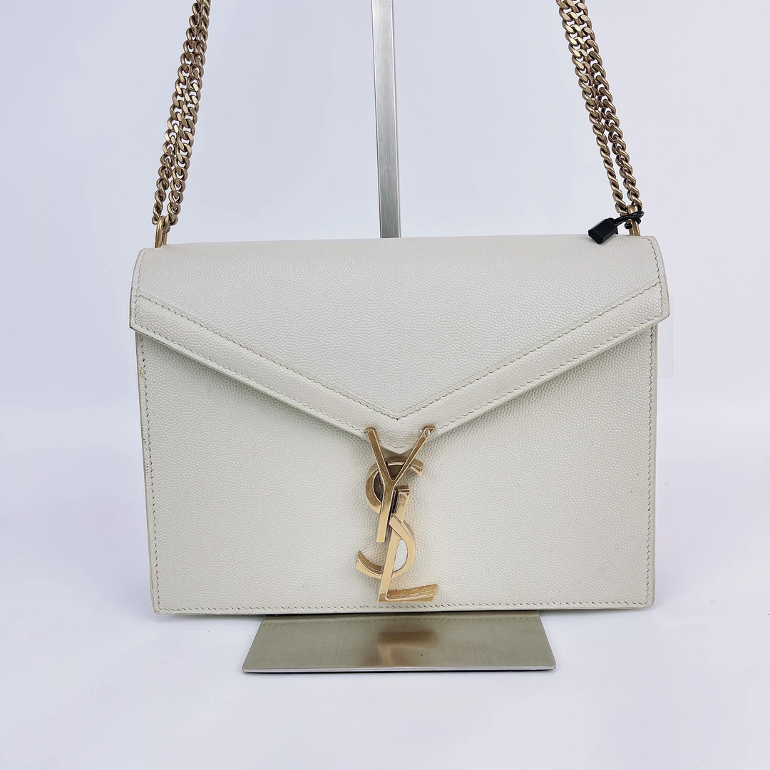 95新 YSL/圣罗兰 圣罗兰牛皮信封包底22白色 l528