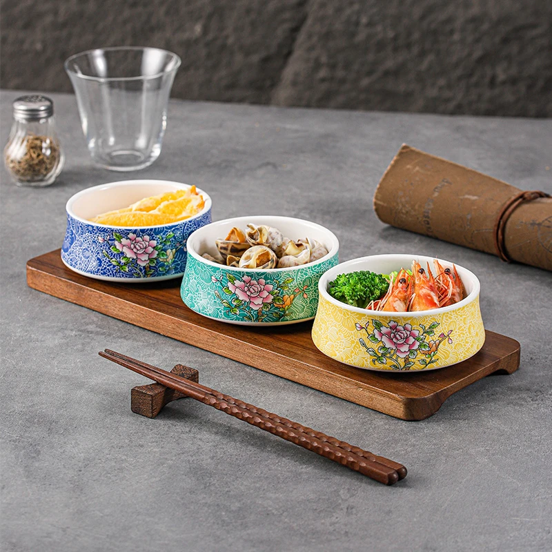 中秋节国风复古元素珐琅彩宫廷元素束腰碗色釉汤碗圆形陶瓷碗小碗