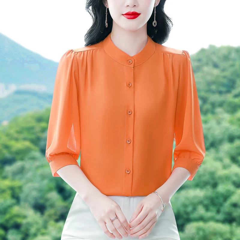 衬衫女2025薄轻奢高级感减龄洋气小衫上衣广东普宁衬衫2025新款