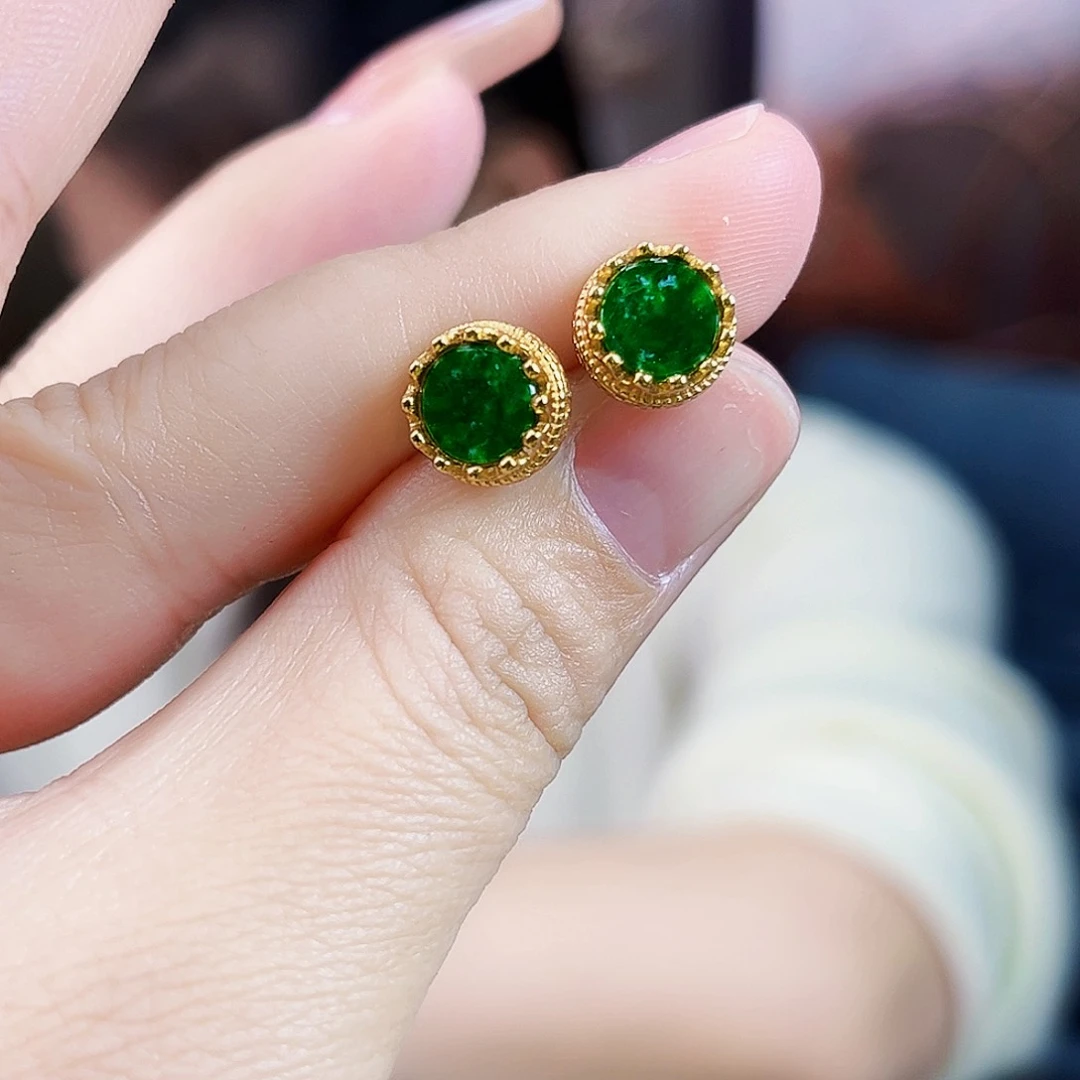 翡翠银S925镶嵌颈饰耳饰