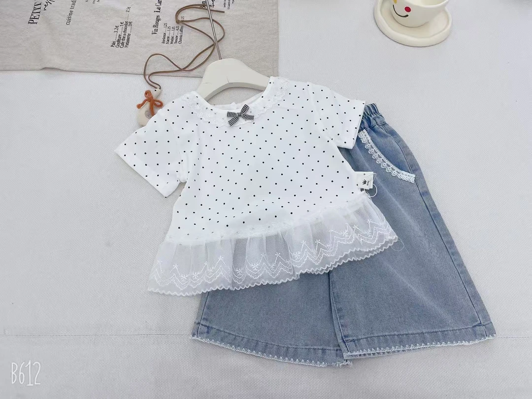 小童上衣夏季吸汗蕾丝夏款短袖