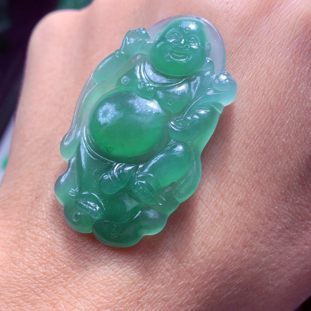 定制翡翠未镶嵌天然翡翠A货毛货挂件