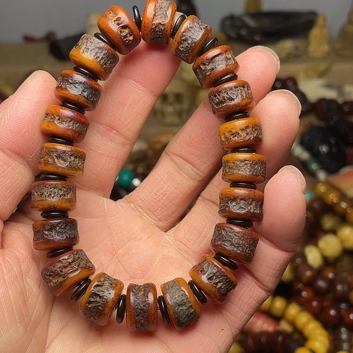 驼骨手串/手链1.3牛嘎微瑕有髓眼髓坑介意勿拍