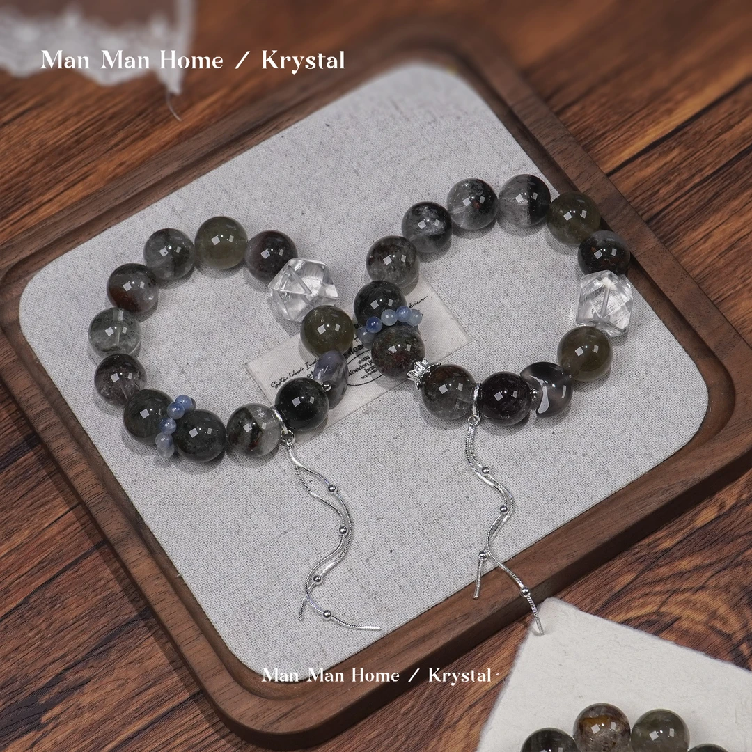 MMJ717【绿泽】暖暖家天然绿幽灵白水晶手链多样性发货 发其一