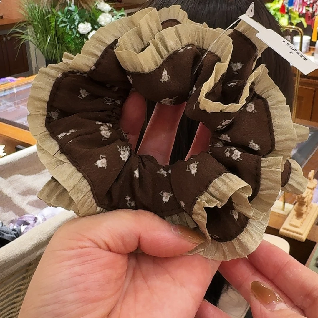 皮质非金属咖色发圈