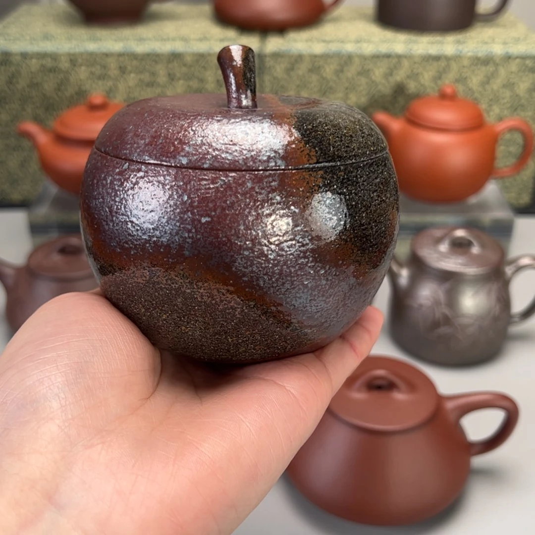 紫砂茶壶紫泥高温火窑柴烧系列茶罐