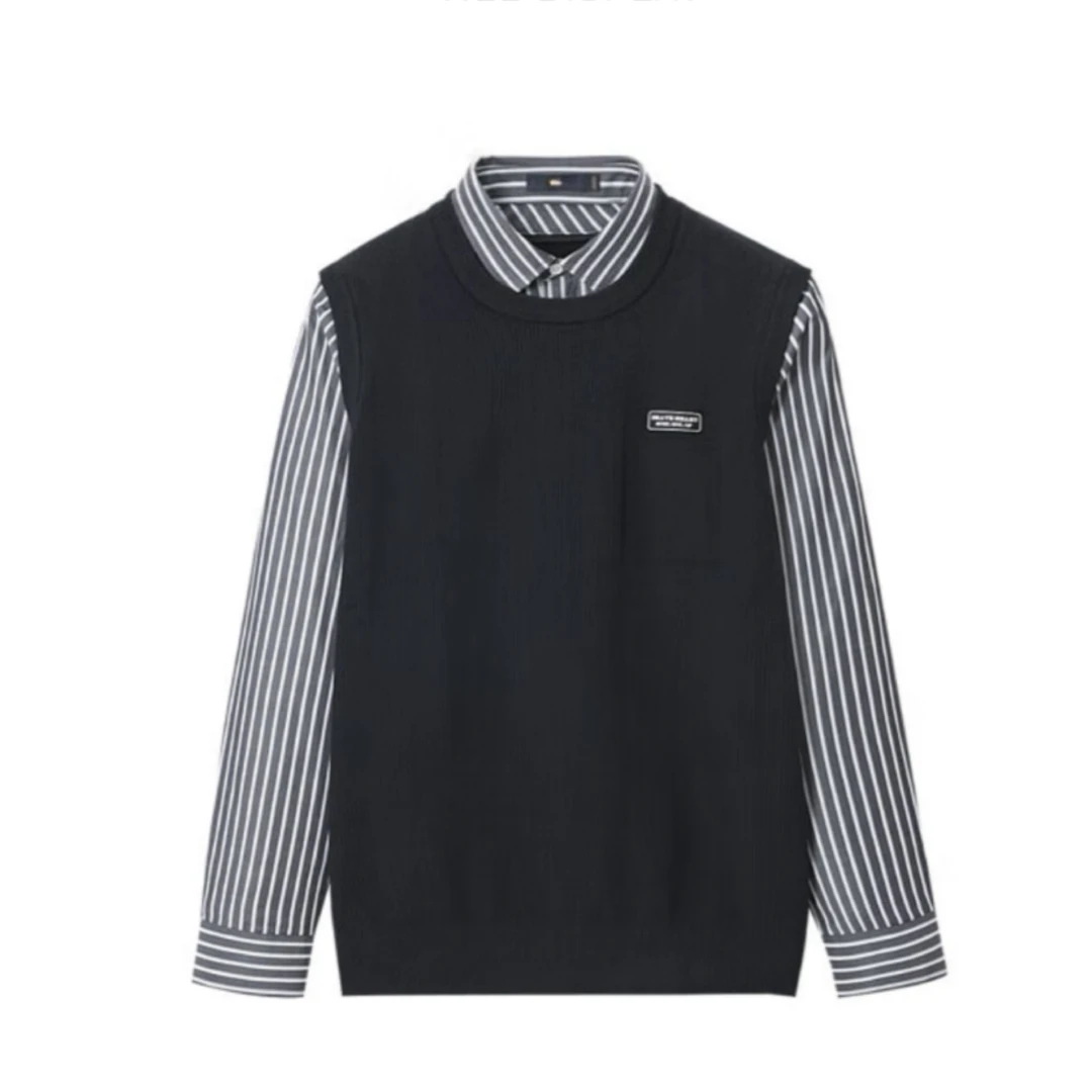 秋季男士针织假两件毛衣休闲百搭ZH55033