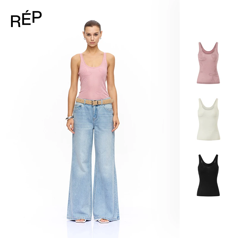 REP-CNLEEWEI设计师品牌多色提花滕蔓毛织背心 25FW秋冬新款