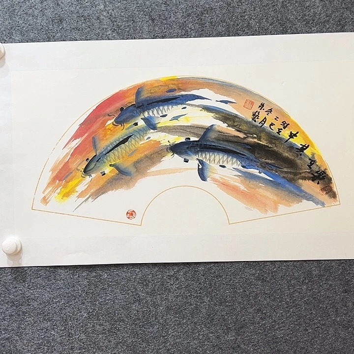 国画知鱼之乐纯手绘