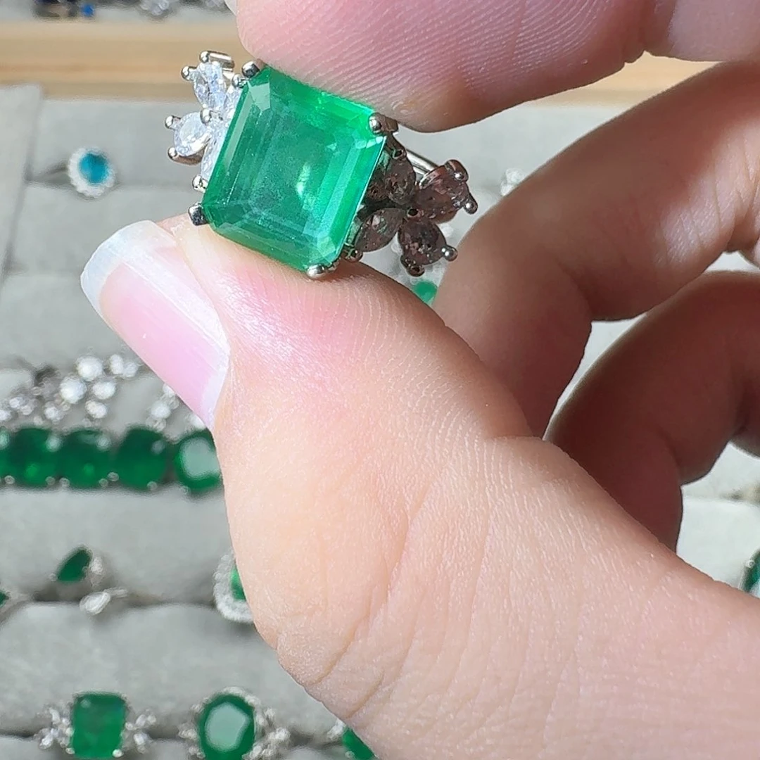 芙蓉石戒指银S925镶嵌