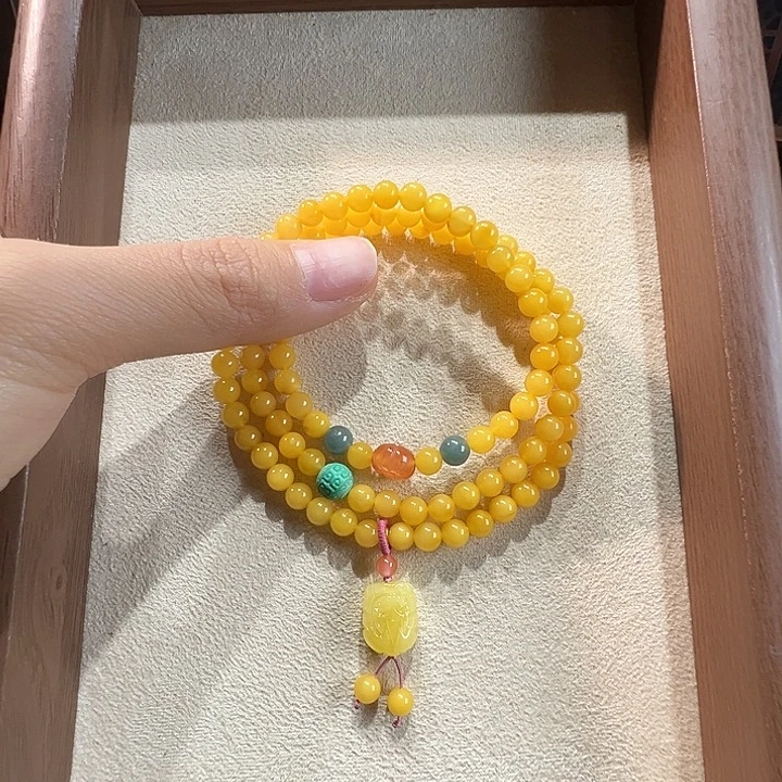 蜜蜡未镶嵌手串5.8mm蜜蜡手串