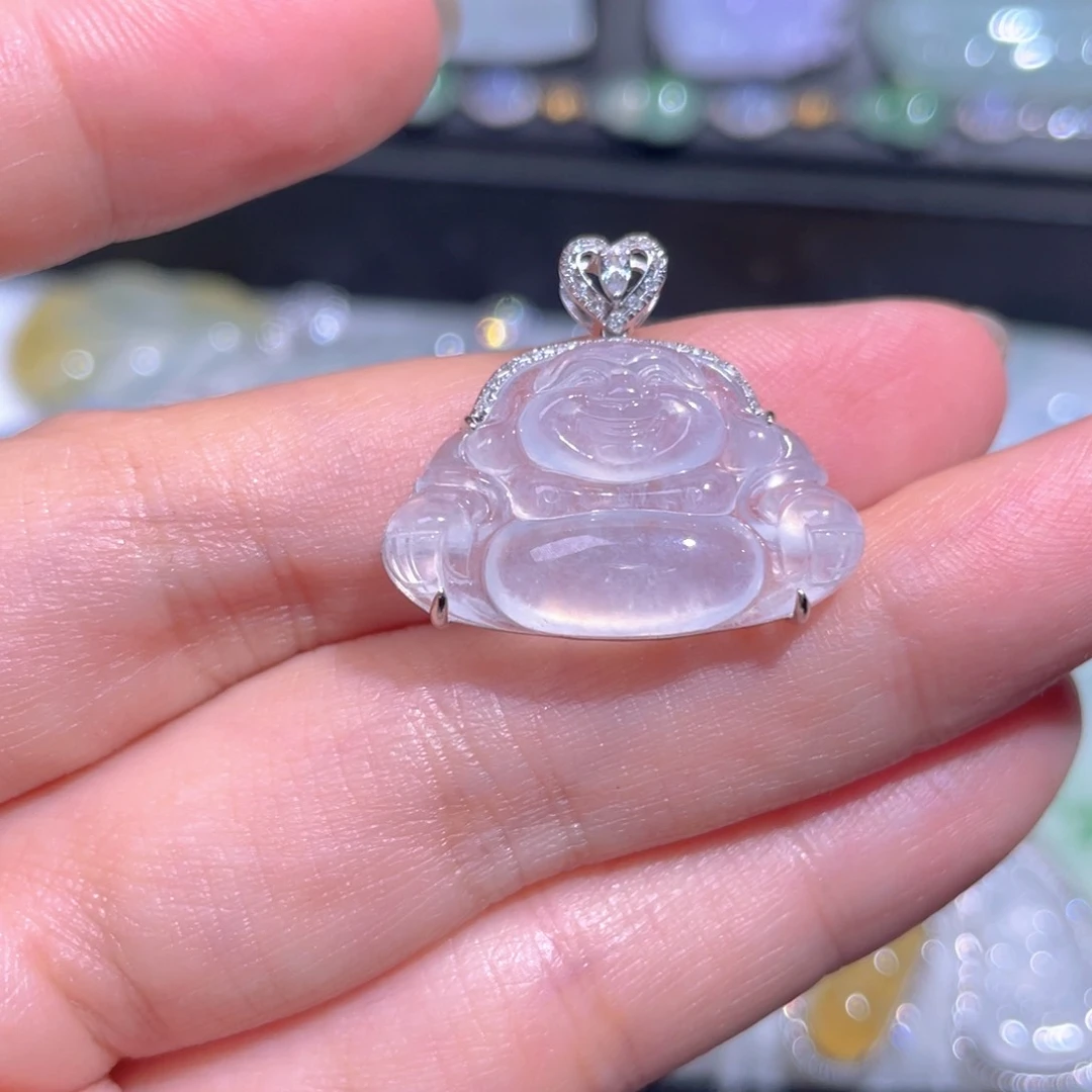 颈饰18K金镶嵌翡翠翡翠