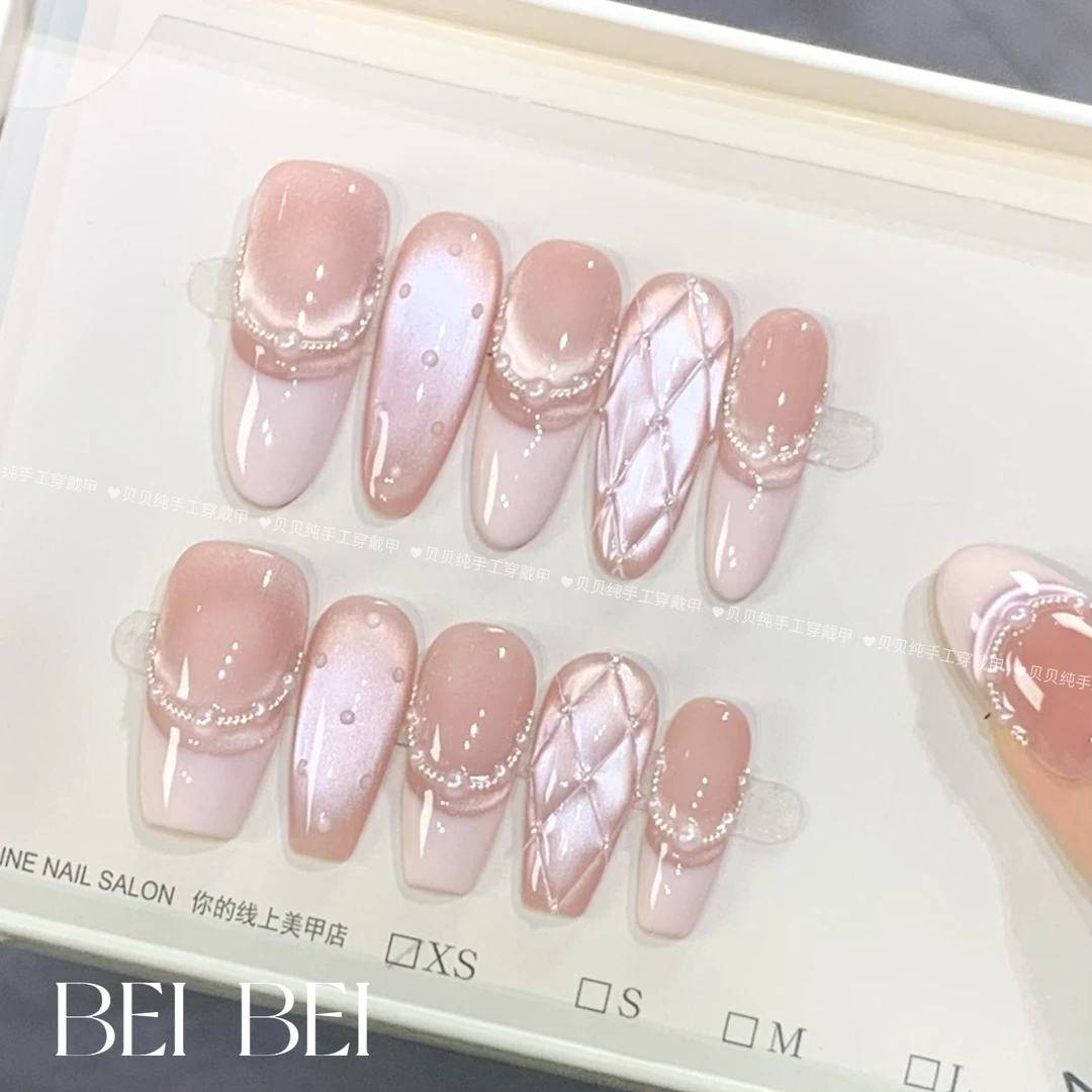 【 香奶奶】皮粉少女风系列高级感拉满的纯手工纯欲风穿戴美甲贴片