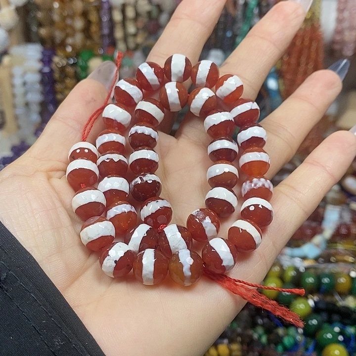玛瑙/玉髓未镶嵌珠宝半成品一线玛瑙切面卡10mm