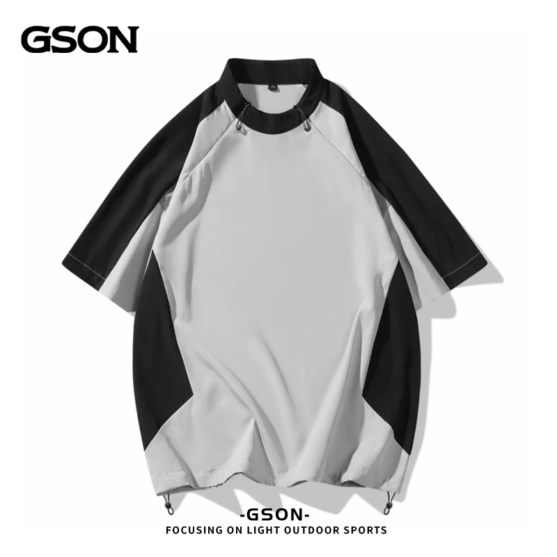 国潮品牌GSON夏季潮流男士T恤时尚百搭青春高级感户外舒适透气T恤