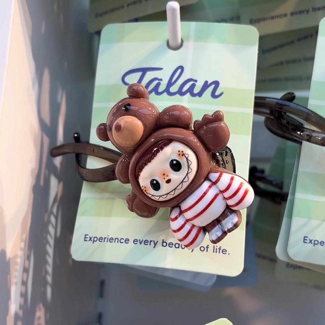 布艺铁合金咖色布布扭扭夹