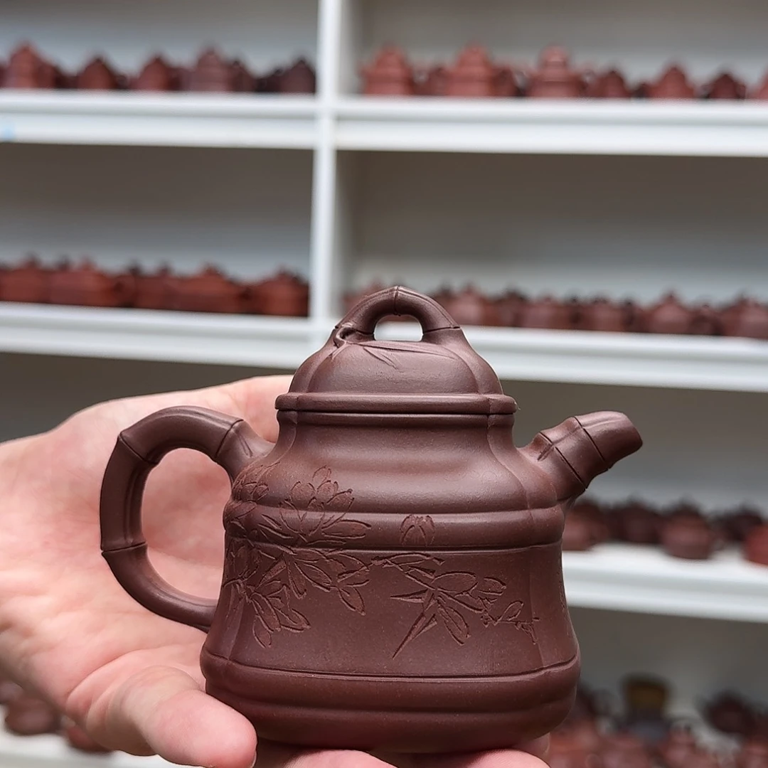 茶壶紫砂四方竹鼎230cc