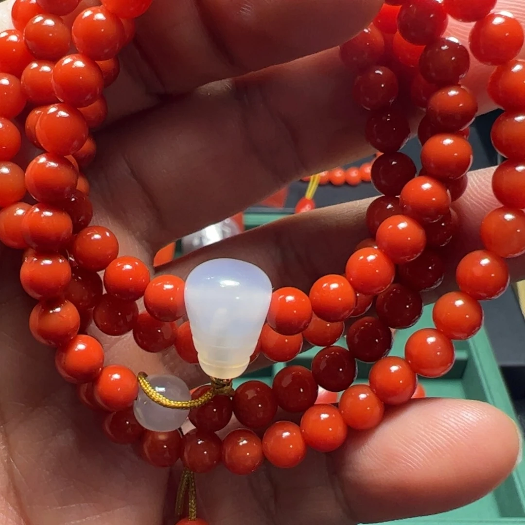 南红玛瑙保山南红珠子合金手****8