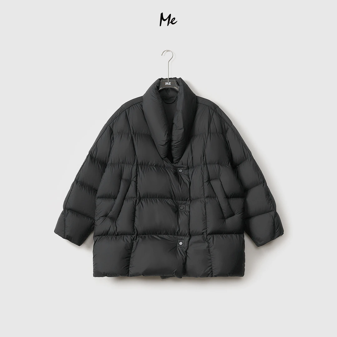 ME【北海道】无胆防绒白鹅绒立领款高品质时尚保暖羽绒服MEQA3078