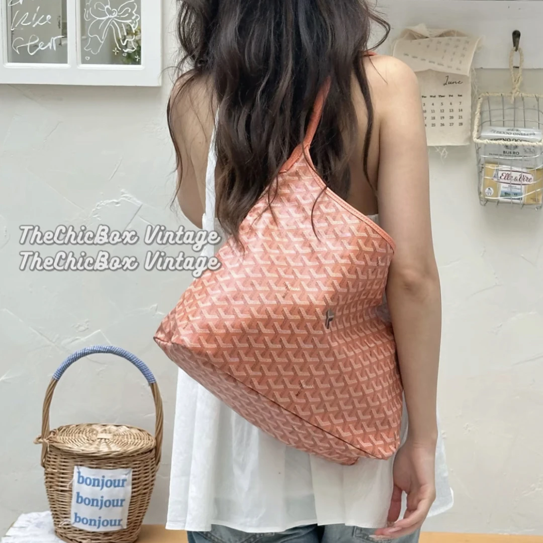 95新 Goyard 只盒/Goyard全球限定500只珊瑚粉BohèmeHobo单肩包