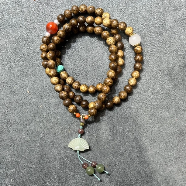 文莱檀木多圈项链6mm-3669