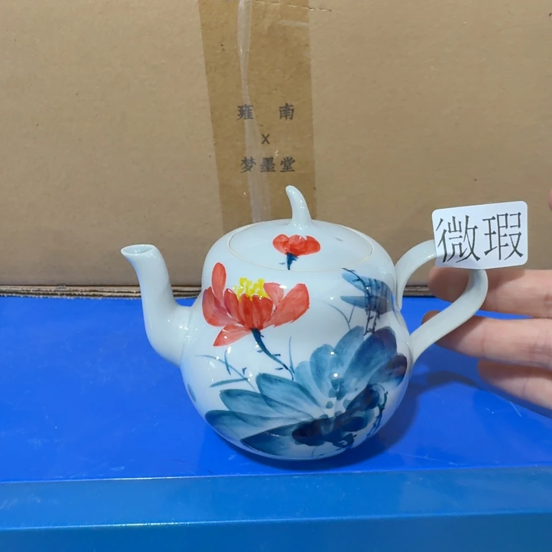 釉下手绘茶具微瑕