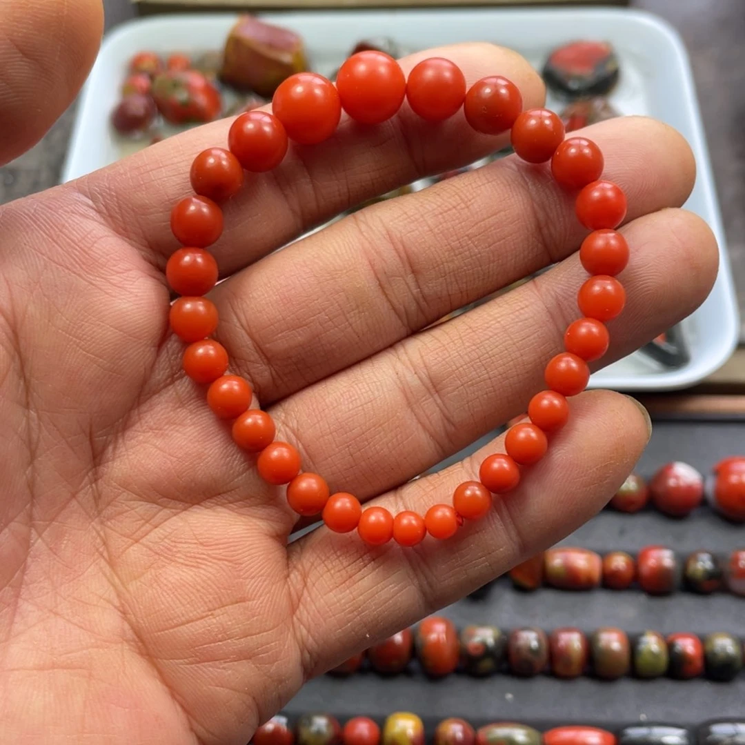 南红玛瑙手链合金