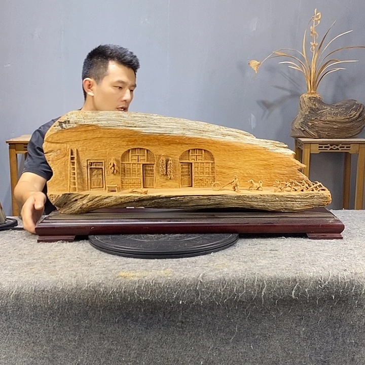 柏木木雕工艺品摆件