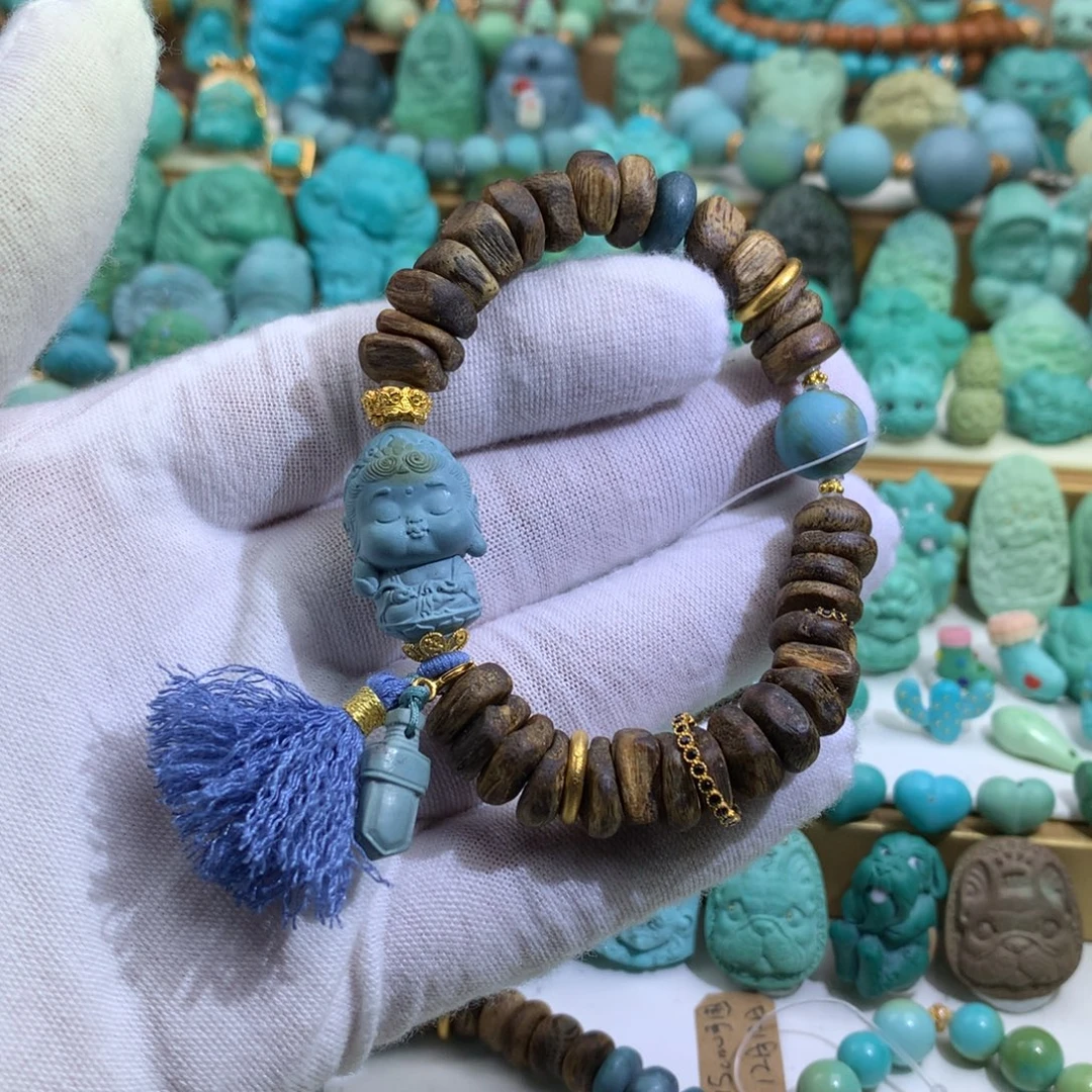 绿松石18K金镶嵌手链