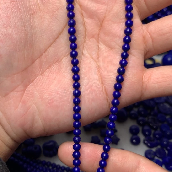 *****青金石未镶嵌4.5mm小米珠39cm
