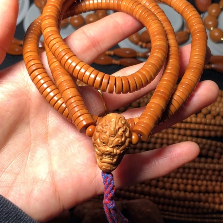 橄榄核手串/手链直切8兽面三通款