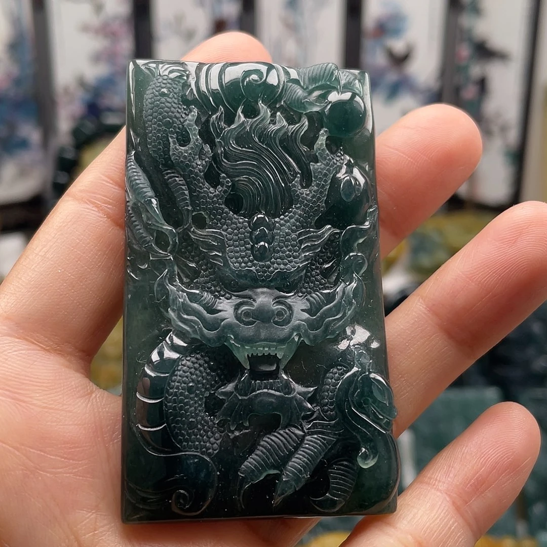翡翠未镶嵌颈饰天然翡翠a货龙