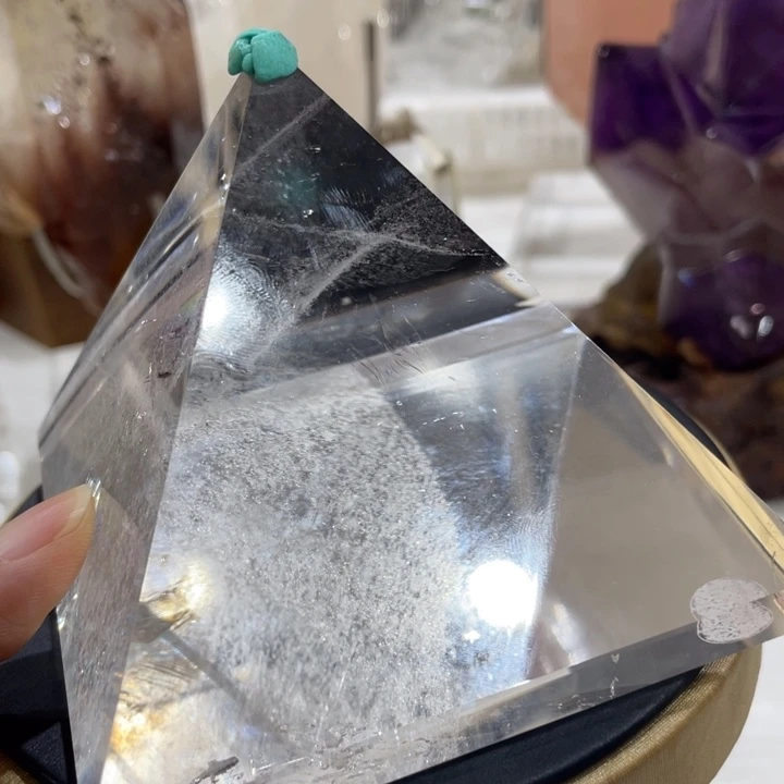 水晶珠宝半成品未镶嵌金字塔白水晶