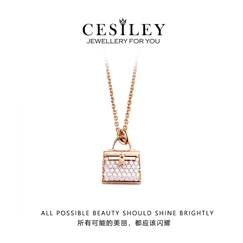 镀K金 满钻康康包项链DTB2011