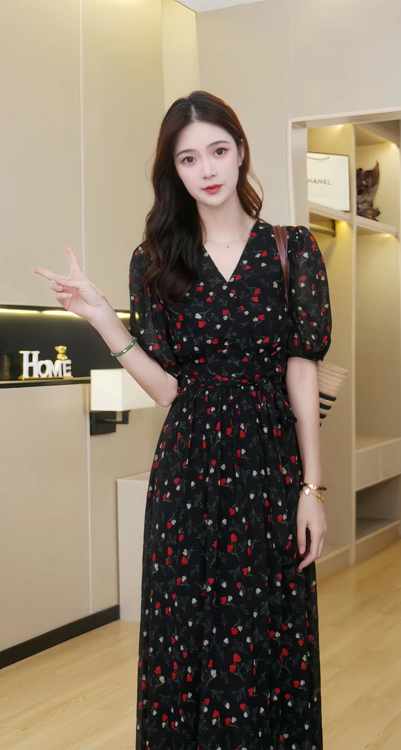 【浮夏玫语】2025夏季新款碎花法式气质显瘦高级感中长款连衣裙