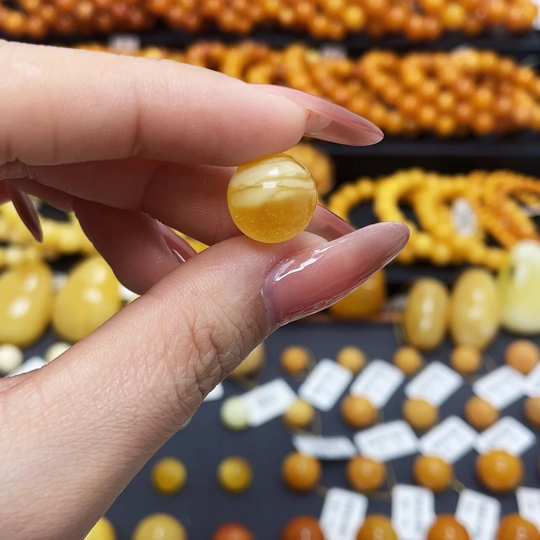 蜜蜡珠宝奇石未镶嵌13.3mm圆珠福利款