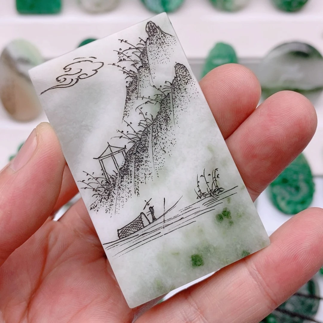 独山玉颈饰未镶嵌磨*唧