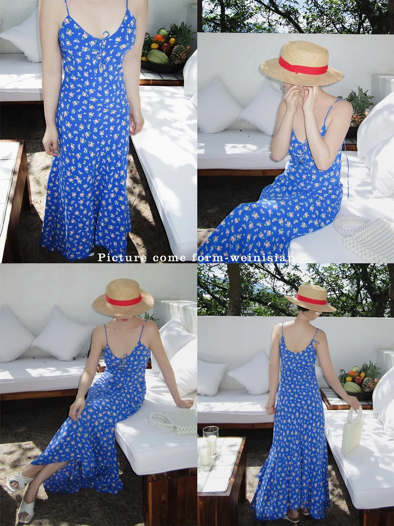 原创 碎花吊带连衣裙   250188