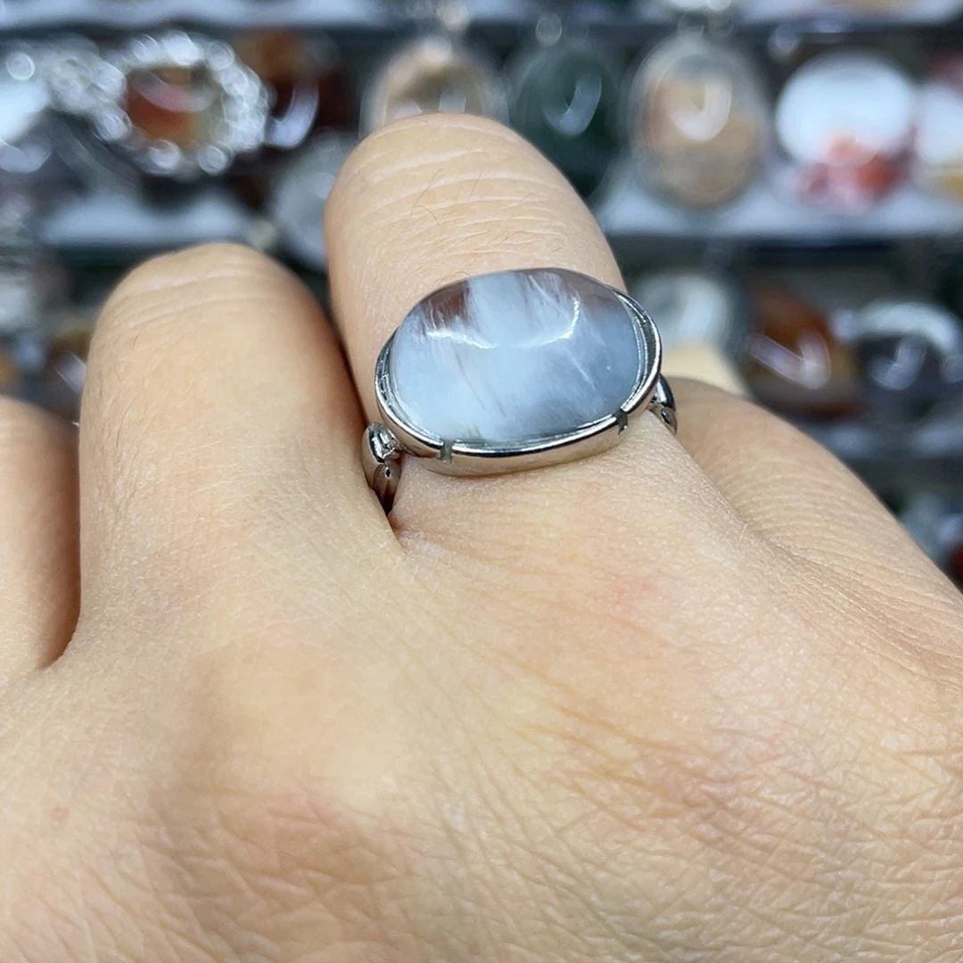 【闪购商品】银S925镶嵌珠宝半成品水晶戒指