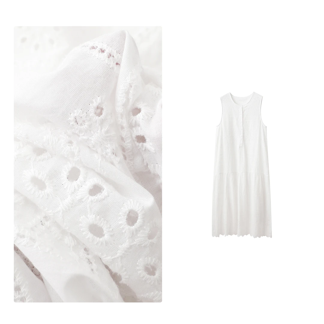 B 门店89&9！白云母背心裙」超仙重工蕾丝绣全棉无袖连衣裙女C22496