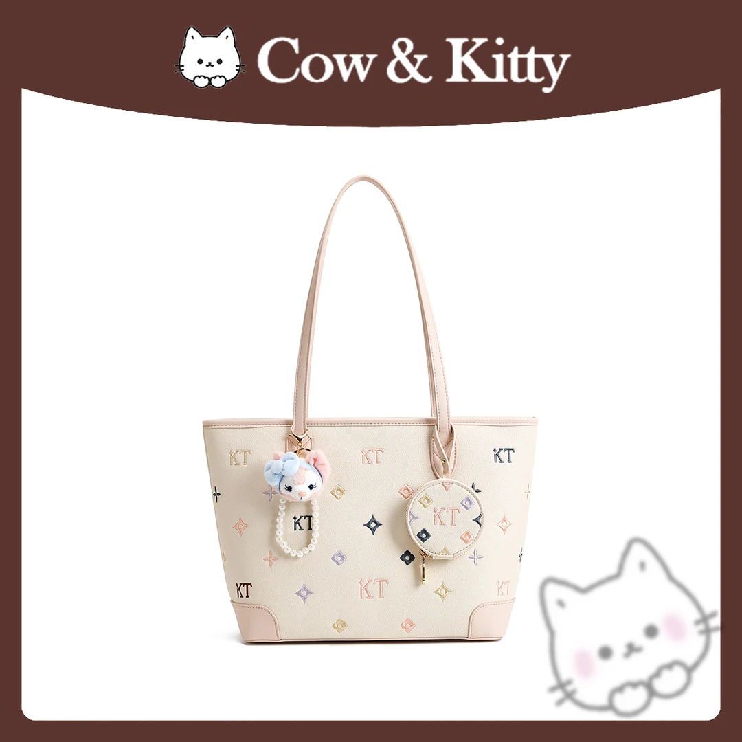 【刘叮当甄选】CowKitty/潮流时尚潮流大容量托特包单肩包8022彩绘