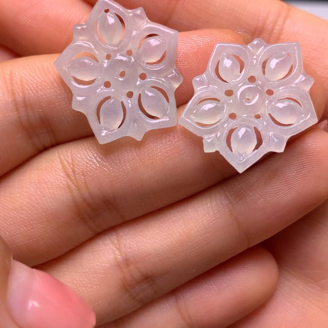 定制翡翠未镶嵌耳饰