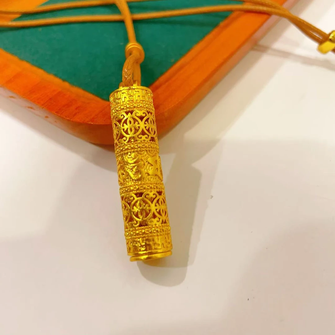 合金吊坠 高定古法六字箴言吊坠时尚百搭潮流经典挂坠精美项坠