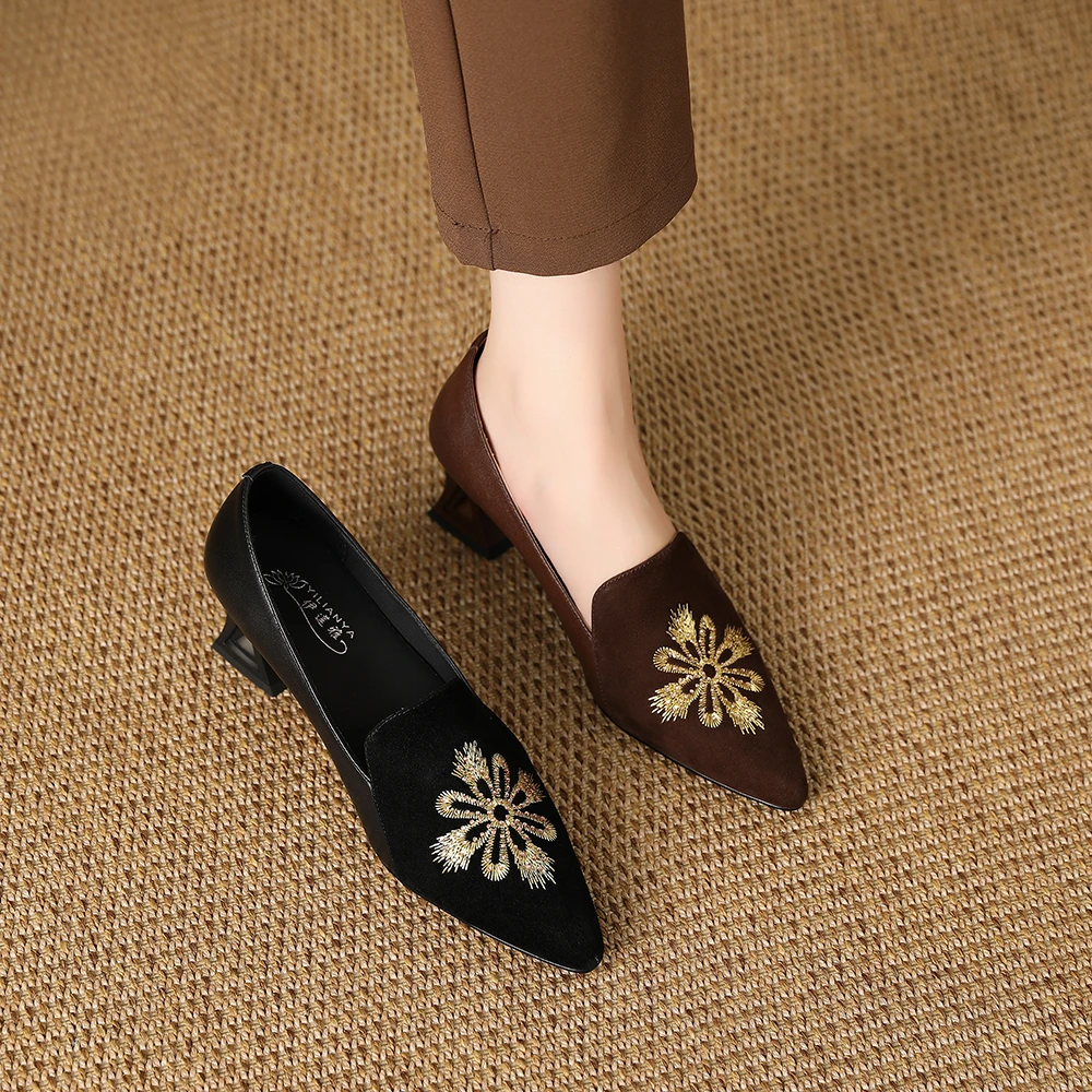 Y2612单鞋女春季新款中跟时尚旗袍气质跟鞋女鞋