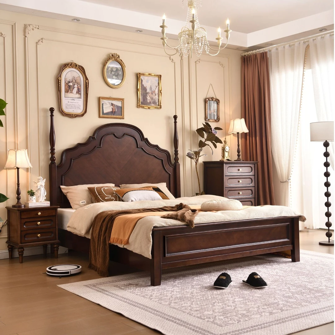 【送床垫】真·安娜床法式床全实木美式复古中古风简约轻奢1.8双人床